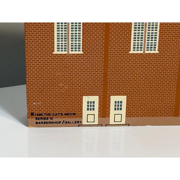 VTG Cat’s Meow 1993 Barbershop & Gallery Series XI Wooden Village Shelf Sitter - Picture 5 of 7
